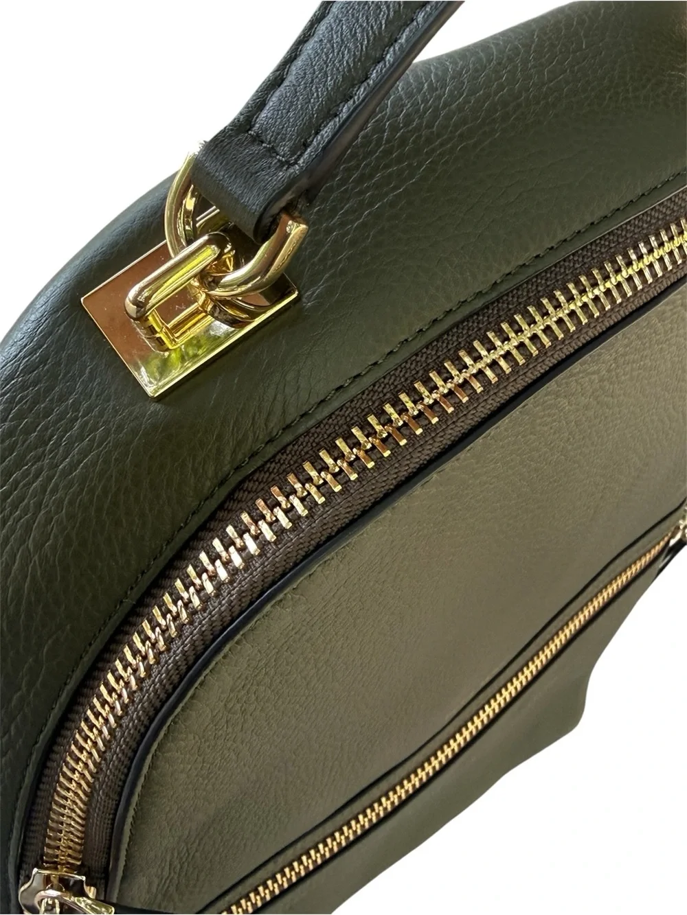 NWOT! Henri Bendel Olive Pebbled Leather Backpack with Gold Hardware